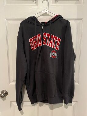 Men’s Ohio State gray and red zip up hoodie new w/tags size large
